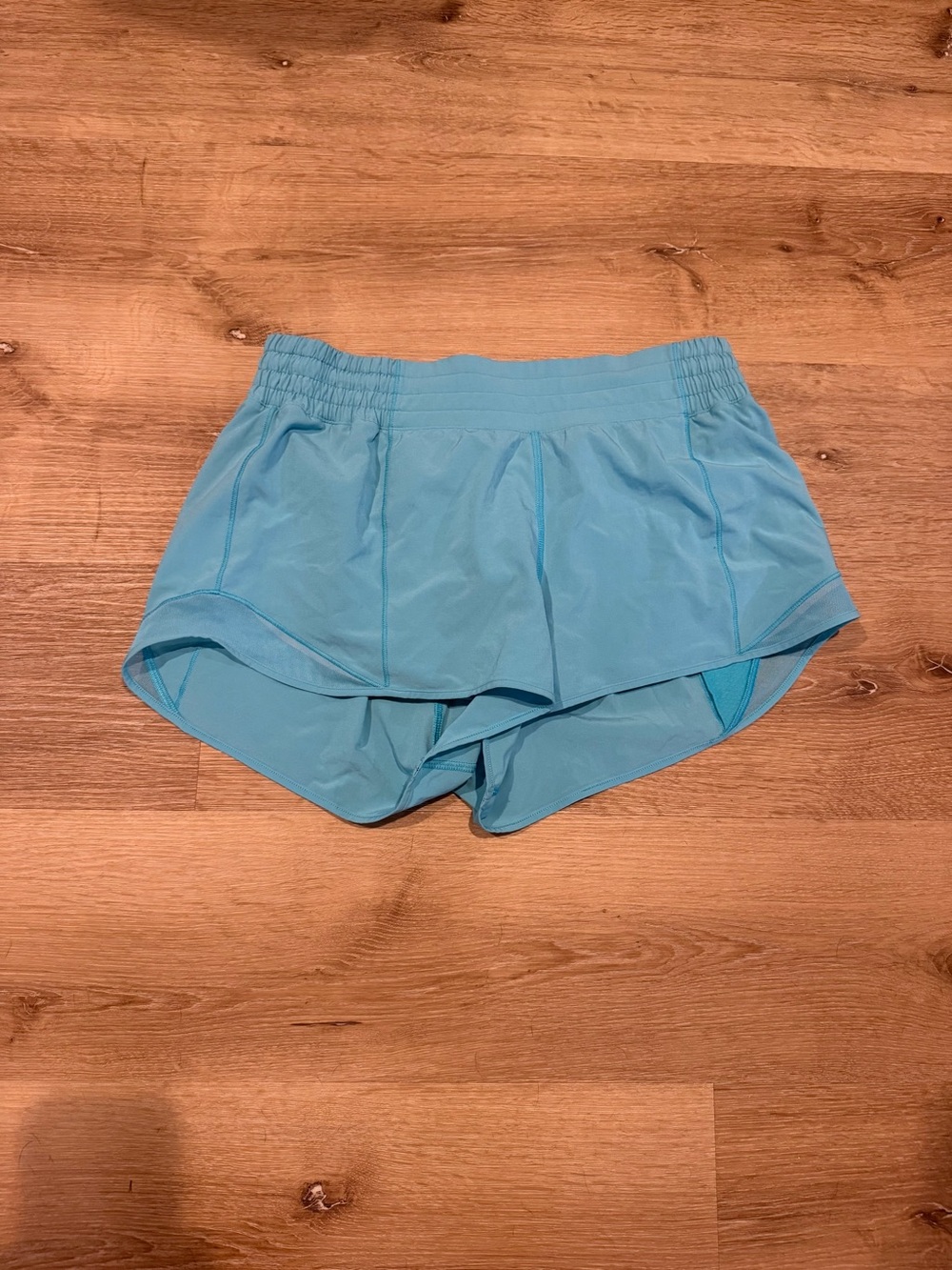 lululemon athletica Light Blue Run Short with Built-In Liner